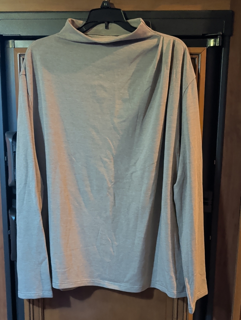 Nap Lounge Wear Classic Mock Neck Long-Sleeve Top - Brown/Taupe